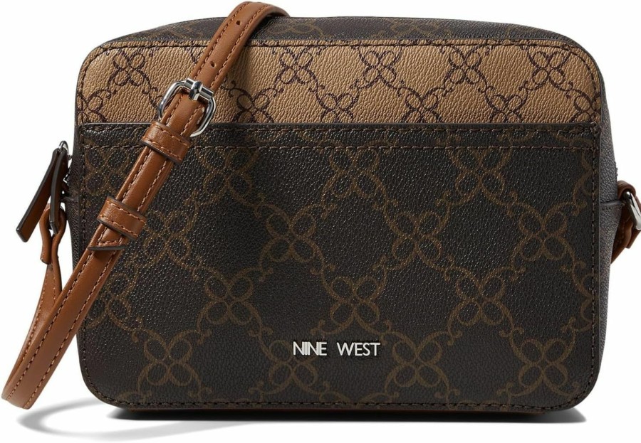 Nine West Crossbody Handbags | Nine West Bowie Mini Camera Crossbody, Brown Logo Multi