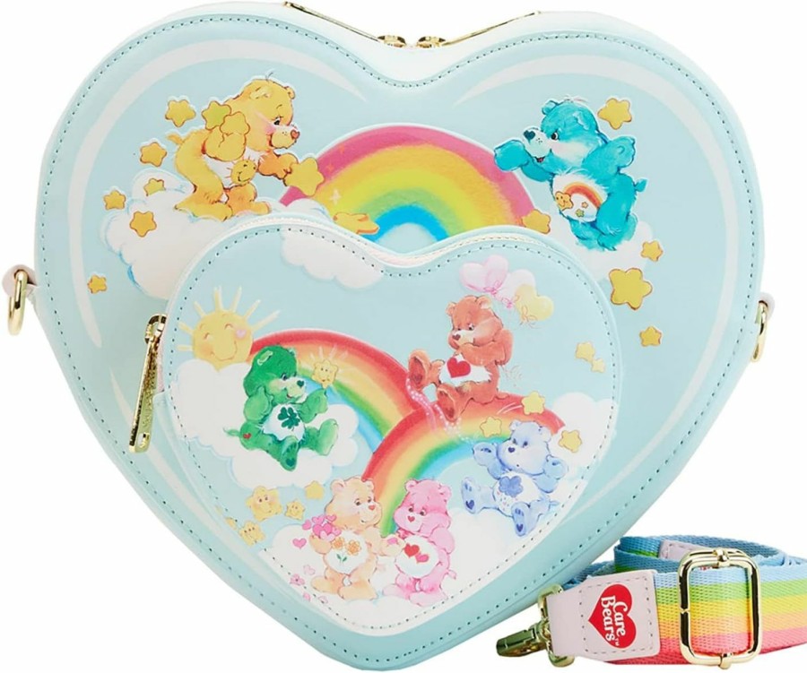 Loungefly Crossbody Handbags | Loungefly Care Bears Heart Cloud Party Crossbody Bag