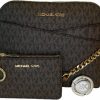 Michael Kors Crossbody Handbags | Michael Kors Michael Michael Kors Jet Set Travel Md Dome Xcross Crossbody Bundled With Sm Tz Coinpouch Purse Hook (Signature Mk Brown)