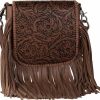 Montana West Crossbody Handbags | Women'S Crossbody Handbags Western Purses For Women Small Crossbody Bags Tooled Leather Fringe Purse Brown Lss-Rlc-L159Br