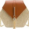 Bausweety Crossbody Handbags | Bausweety Women'S Crossbody Bag Cute Straw Shoulder Bag