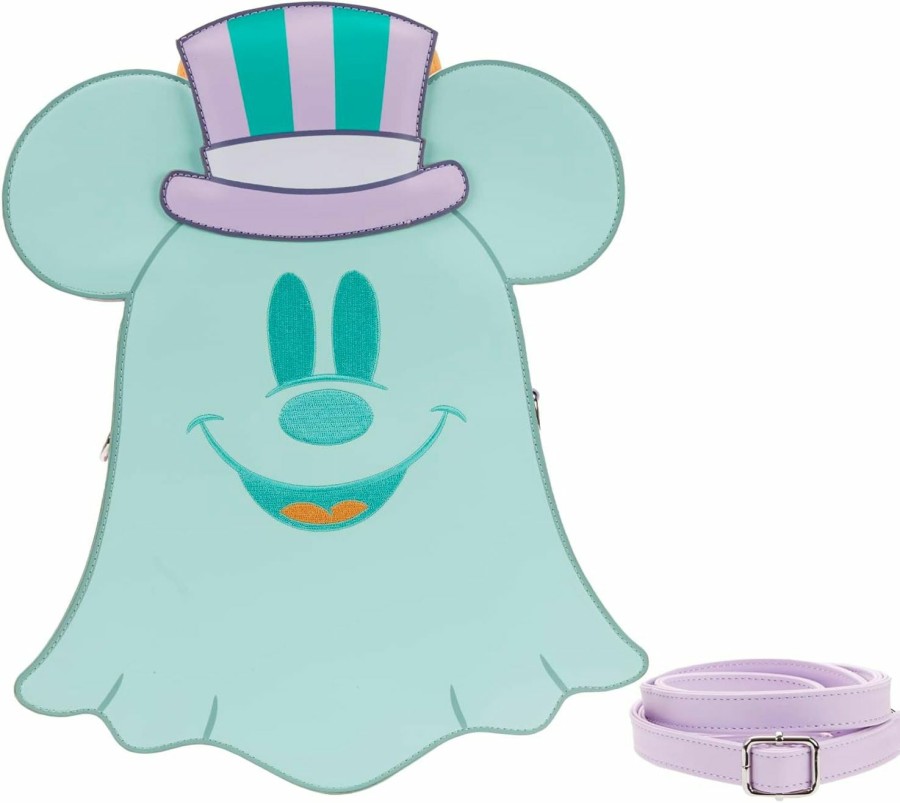 Loungefly Crossbody Handbags | Loungefly Disney Pastel Ghost Minniemickey Double Sided Crossbody Bag