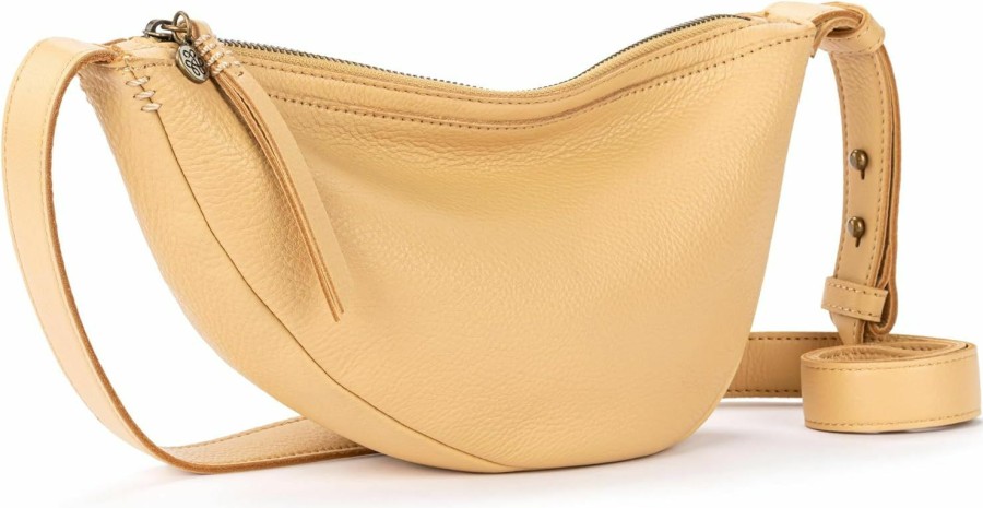 The Sak Crossbody Handbags | The Sak Tess Sling Bag In Leather, Adjustable Crossbody Strap, Buttercup