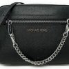 Michael Kors Crossbody Handbags | Michael Kors Jet Set Saffiano Leather Crossbody Bag (Black/Silver, Large)