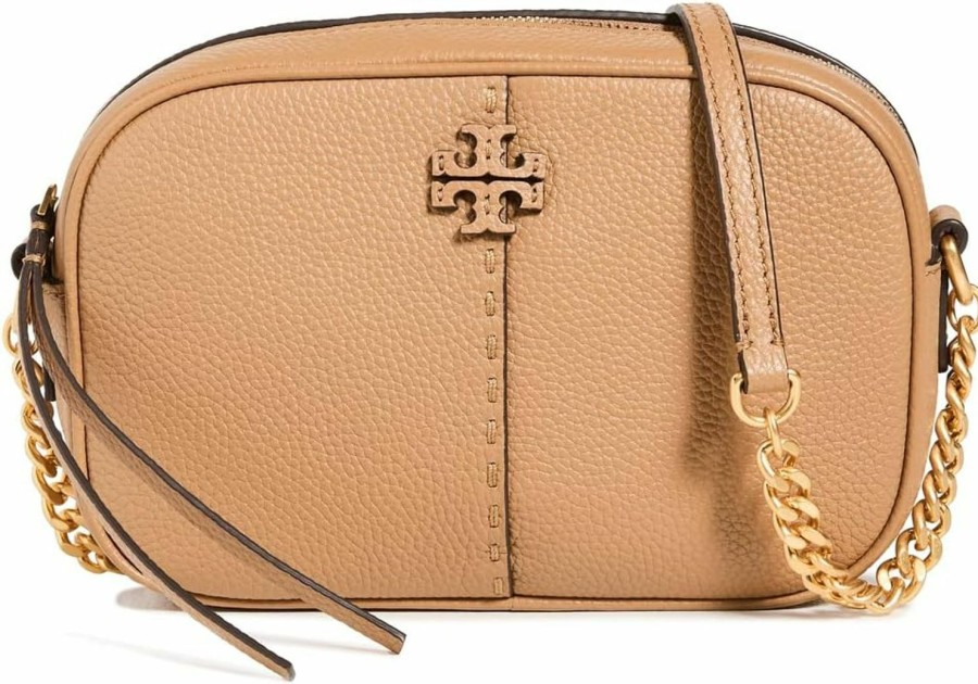 Tory Burch Crossbody Handbags | Tory Burch Women'S Mcgraw Camera Bag, Tiramisu, Tan, One Size