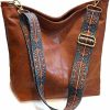 Huwzder Crossbody Handbags | Huwzder Hobo Bags Vegan Leather Crossbody Bag Guitar Strap Shoulder Purses With Zipper Handbags For Women