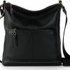 The Sak Crossbody Handbags | The Sak Womens Iris Crossbody In Leather Casual Purse With Adjustable Strap Zipper Pockets, Black, One Size Us