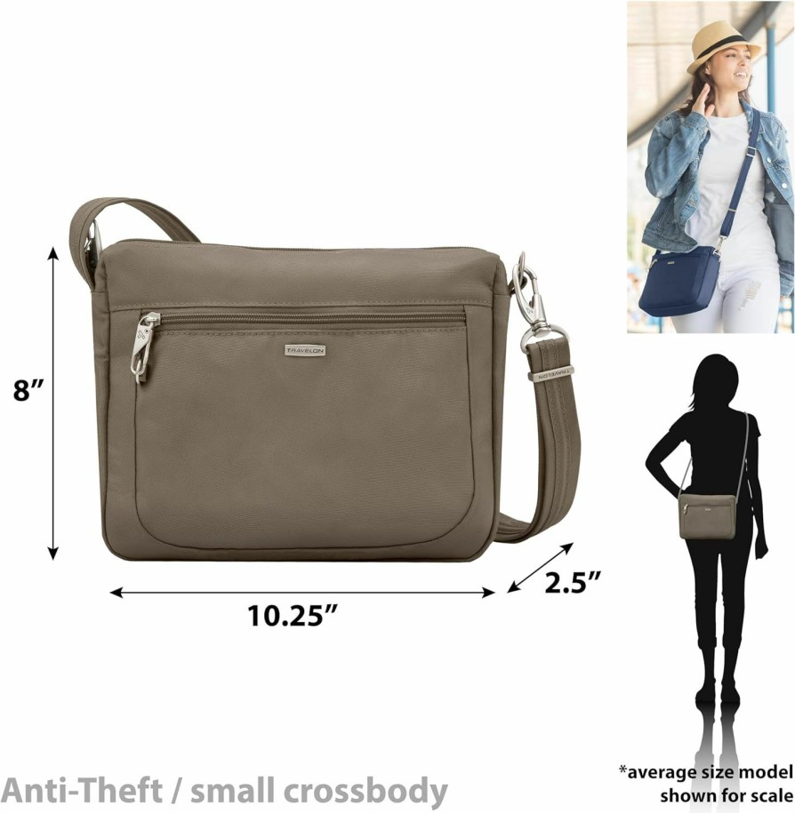 Travelon Crossbody Handbags | Travelon Anti-Theft Classic Small East/West Crossbody