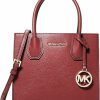 Michael Kors Crossbody Handbags | Michael Kors Mercer Medium Pebbled Leather Crossbody Bag (Dark Cherry)