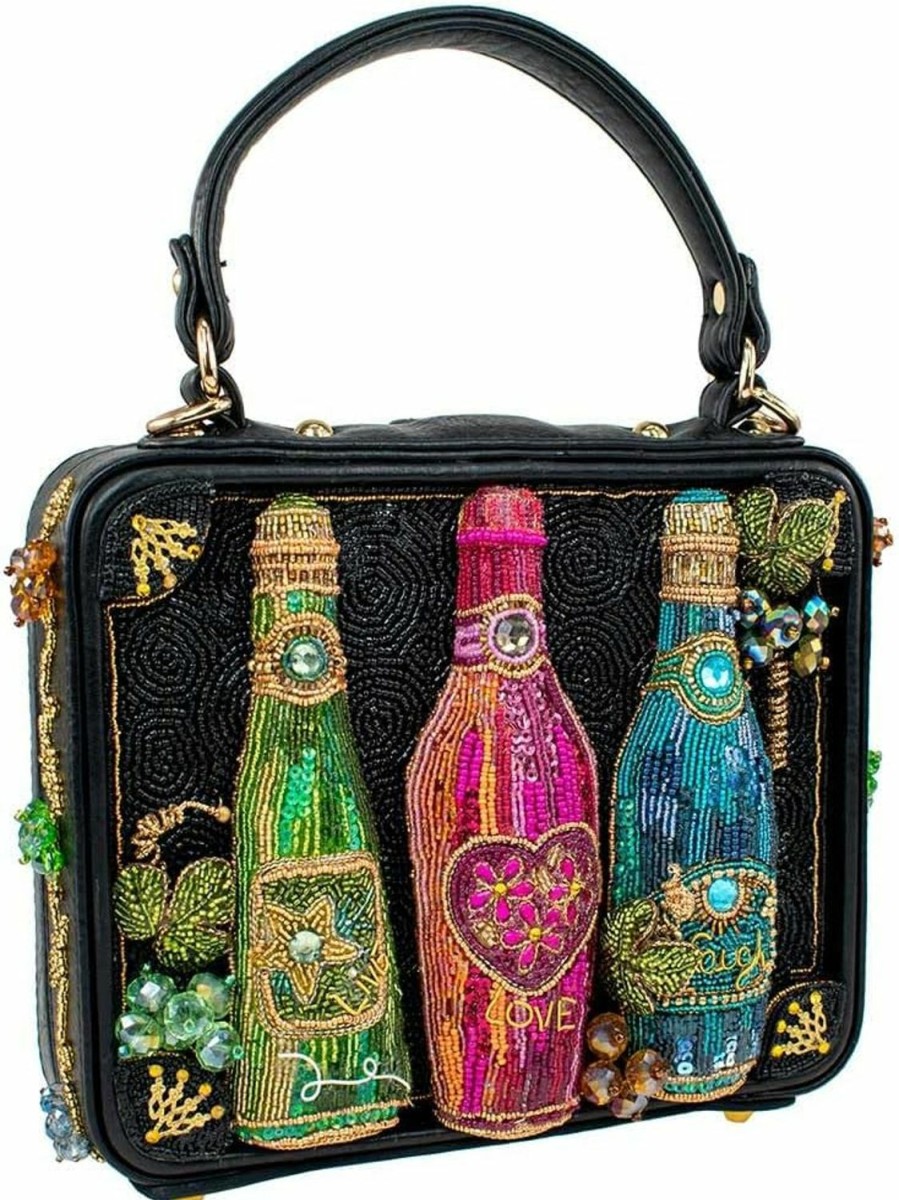 Mary Frances Crossbody Handbags | Mary Frances In The Spirit Beaded Top Handle Cocktails, Champagne Handbag, Multi