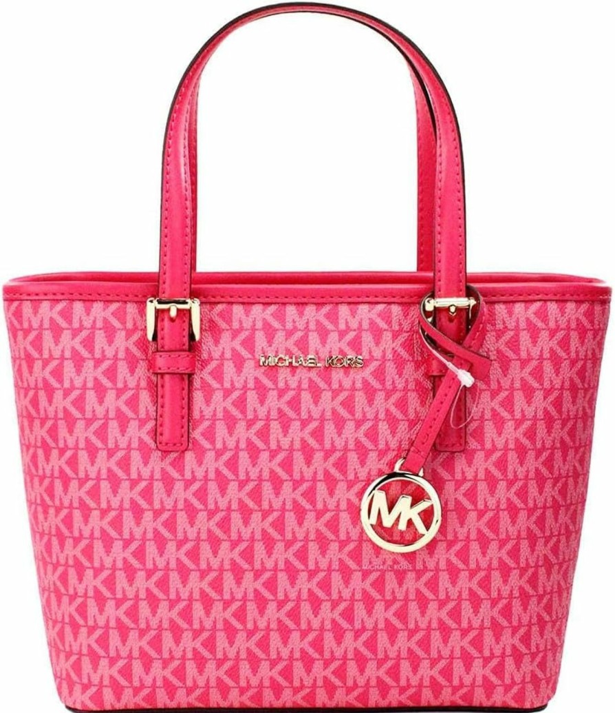 Michael Kors Crossbody Handbags | Xs Carry All Jet Set Travel Womens Tote (Electric Pink)