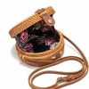 Aviboo Crossbody Handbags | Aviboo Handwoven Round Rattan Straw Crossbody Bags For Women 8" With Adjustable Two-Layer Genuine Leather Strap With Bonus - Rattan Bracelet