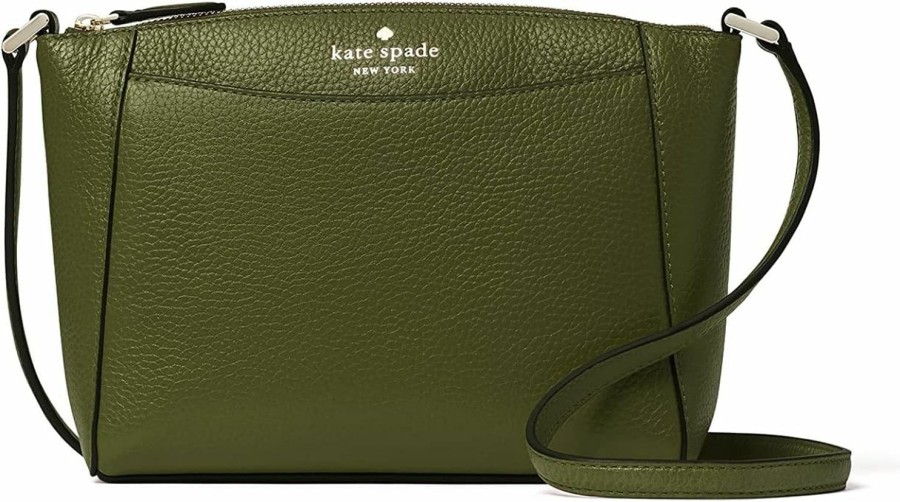 Kate Spade New York Crossbody Handbags | Kate Spade Monica Leather Crossbody Bag Purse Handbag (Enchanted Green)