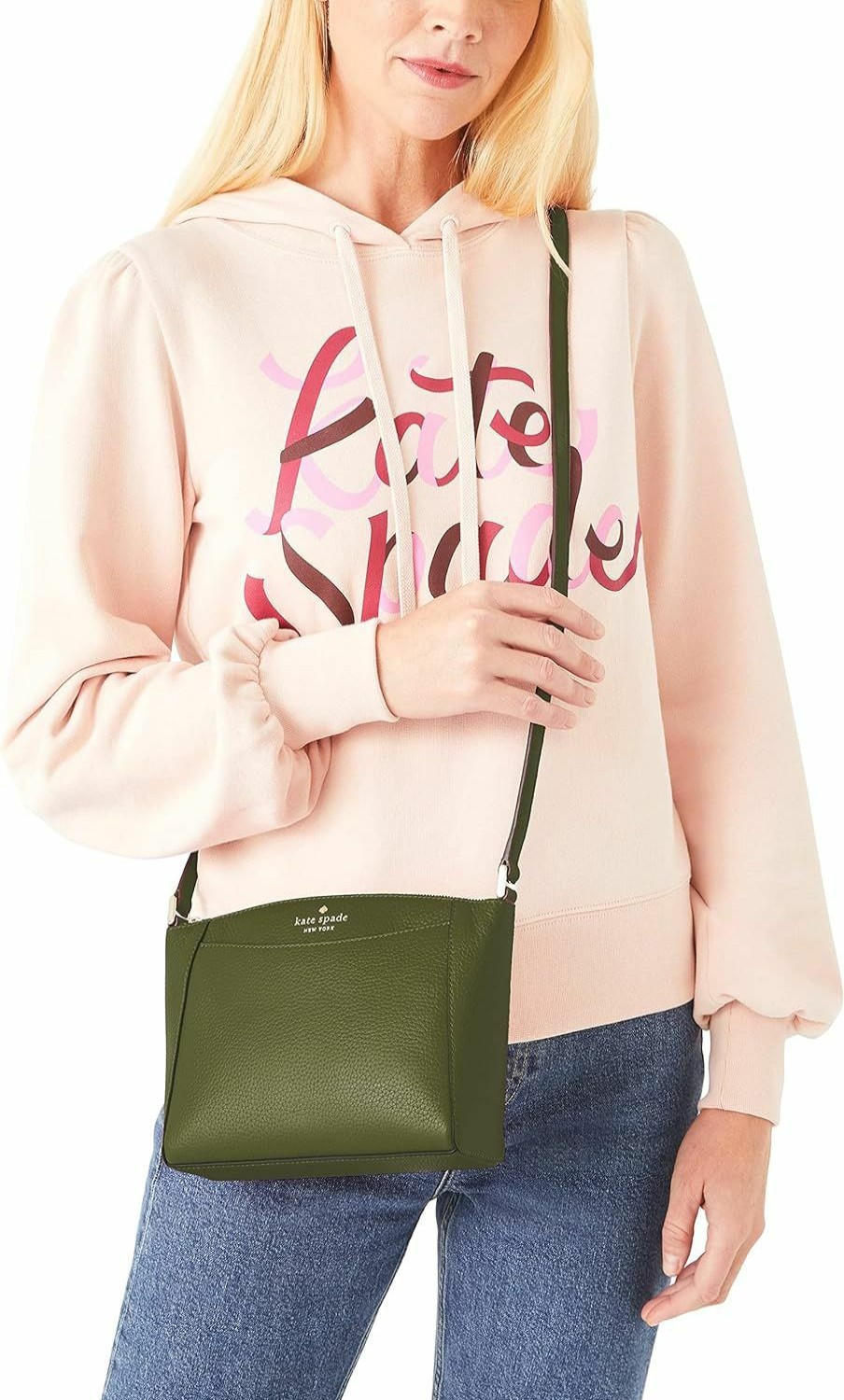 Kate Spade New York Crossbody Handbags | Kate Spade Monica Leather Crossbody Bag Purse Handbag (Enchanted Green)