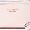 Kate Spade Crossbody Handbags | Kate Spade New York Staci Dual Zip Around Saffiano Leather Crossbody Bag Purse Handbag (Light Rosebud), Chalk Pink