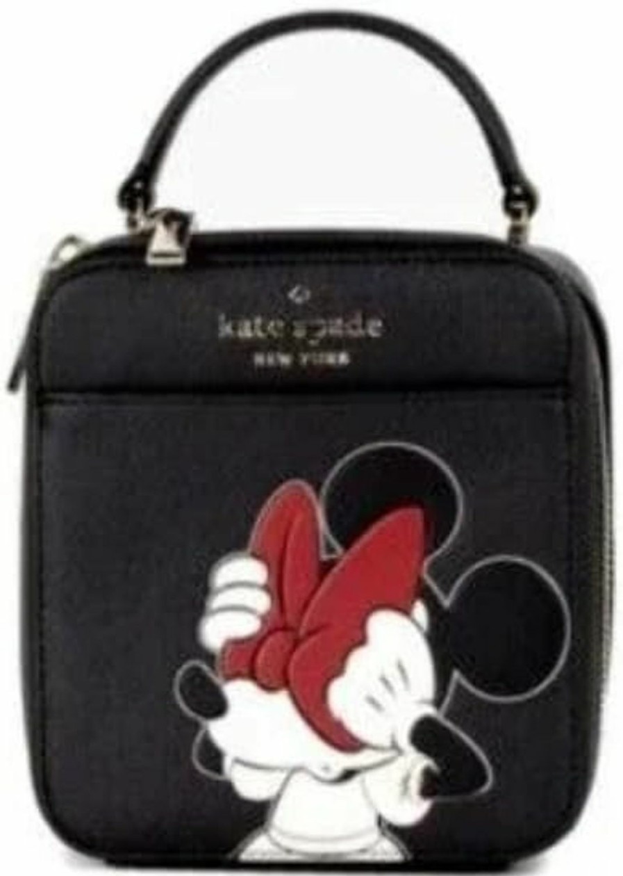 Kate Spade Crossbody Handbags | Kate Spade X Disney Minnie Mouse Vanity Case Crossbody K9530 Black Leather