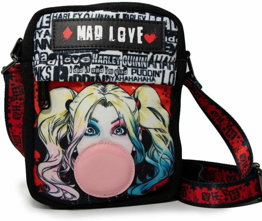 Buckle-Down Crossbody Handbags | Buckle Down Dc Comics Bag, Cross Body, Harley Quinn, Mad Love, Canvas