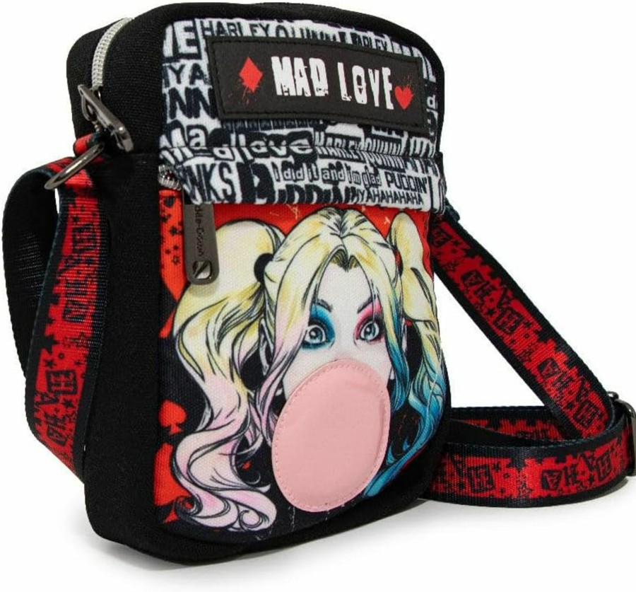 Buckle-Down Crossbody Handbags | Buckle Down Dc Comics Bag, Cross Body, Harley Quinn, Mad Love, Canvas