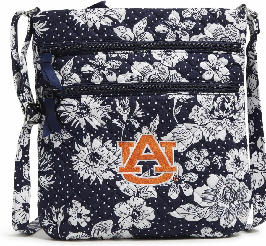 Vera Bradley Crossbody Handbags | Vera Bradley Cotton Collegiate Triple Zip Hipster Crossbody Purse (Multiple Teams Available)