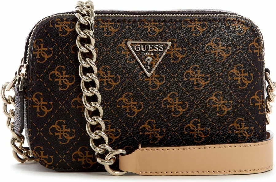 GUESS Crossbody Handbags | Guess Womens Noelle Crossbody Camera, Brown Logo, One Size Us