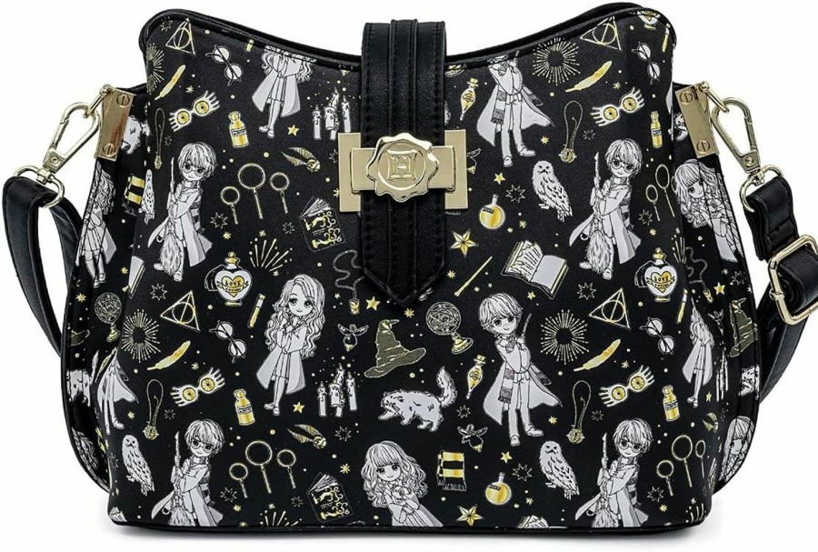 Loungefly Crossbody Handbags | Loungefly Harry Potter Magical Elements All Over Print Crossbody Purse