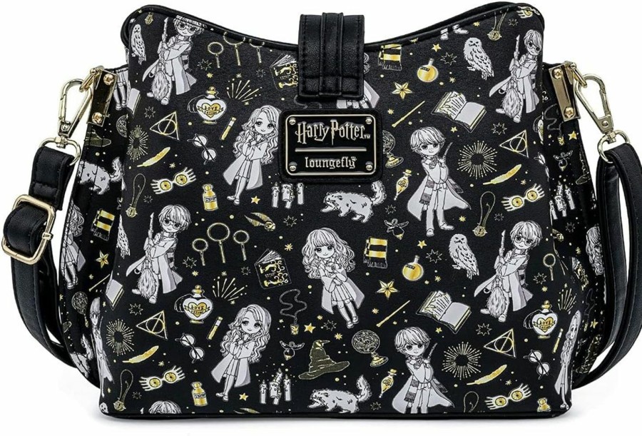 Loungefly Crossbody Handbags | Loungefly Harry Potter Magical Elements All Over Print Crossbody Purse