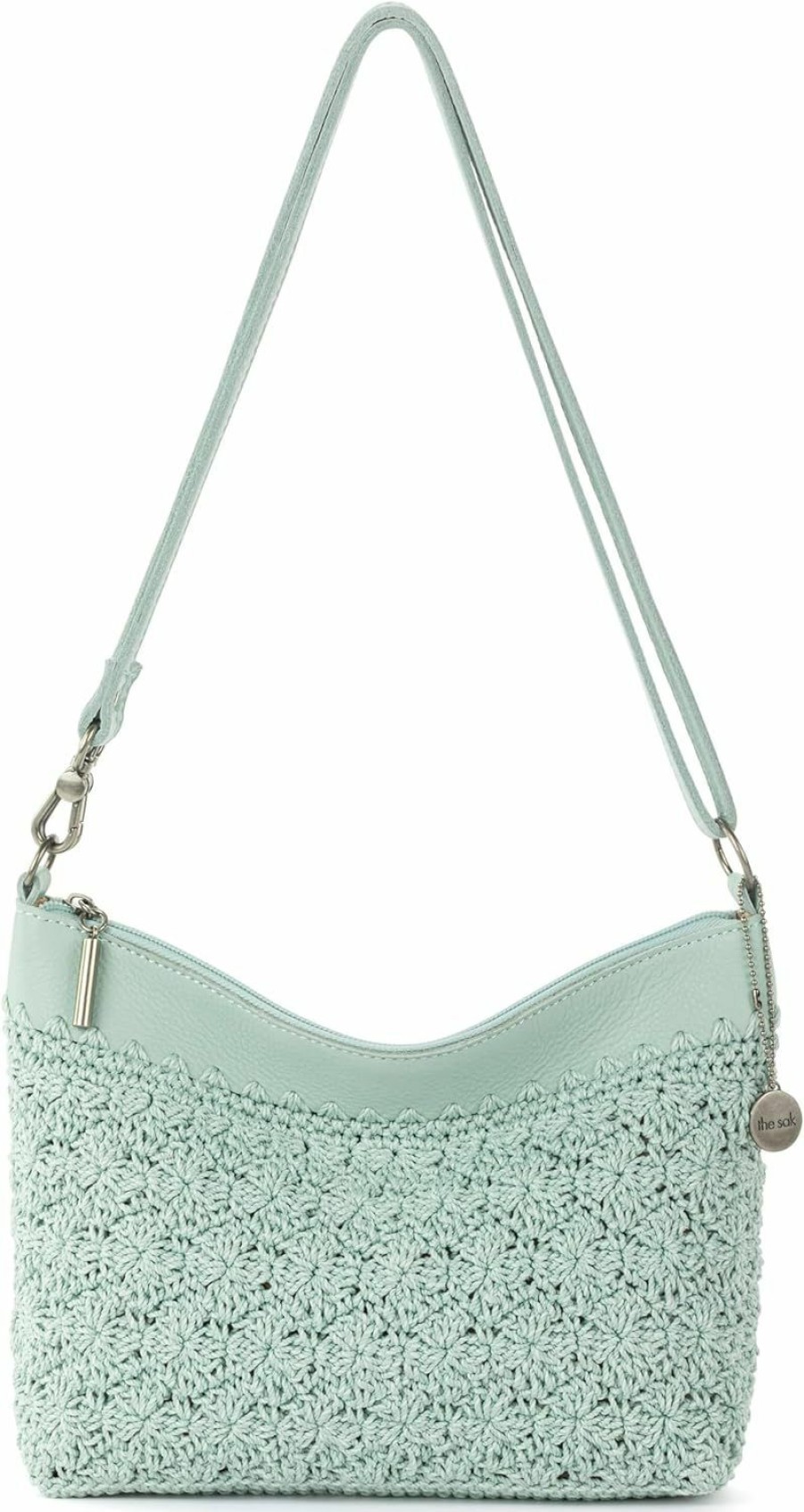 The Sak Crossbody Handbags | The Sak Lumi Convertible Crossbody Purse - Hand Crochet Women'S Handbag For Everyday & Travel, 3-In-1 Small Crossbody Bag With Zipper Closure & Pockets - Aqua Primrose