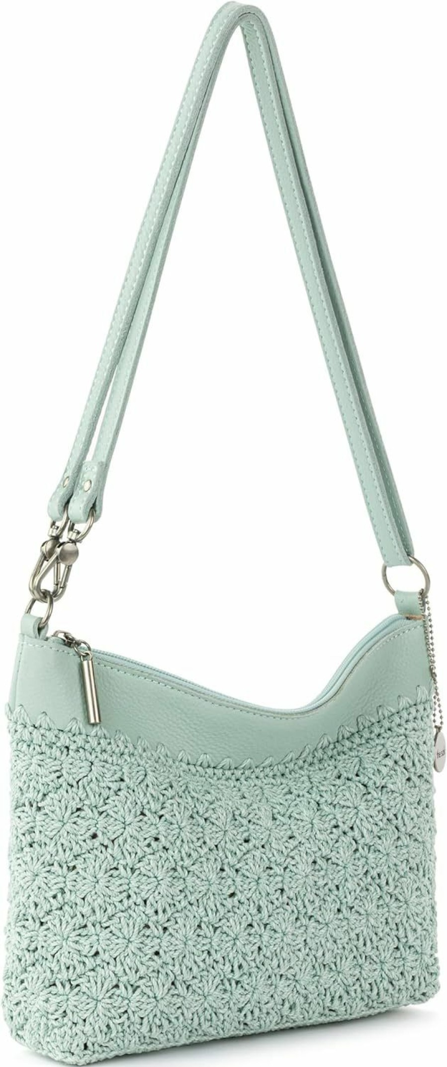 The Sak Crossbody Handbags | The Sak Lumi Convertible Crossbody Purse - Hand Crochet Women'S Handbag For Everyday & Travel, 3-In-1 Small Crossbody Bag With Zipper Closure & Pockets - Aqua Primrose