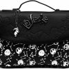 Buckle-Down Crossbody Handbags | Disney Bag, Fold Over Crossbody, Nightmare Before Christmas Jack Faces And Bones Black White, Vegan Leather