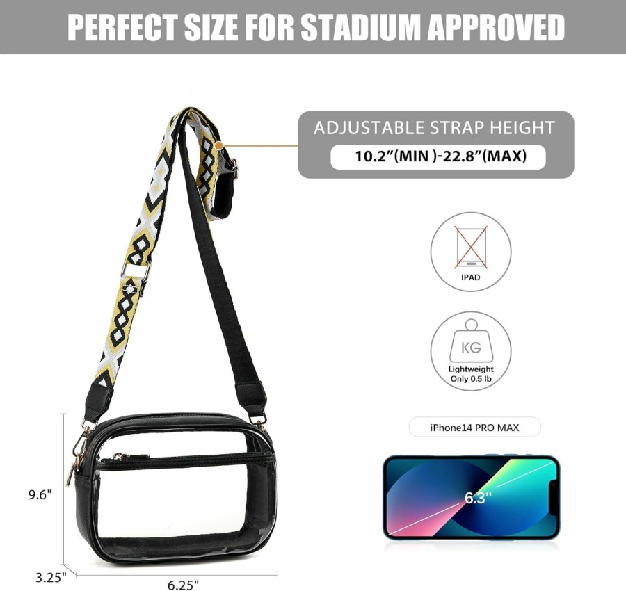 BOSTANTEN Crossbody Handbags | Bostanten Clear Purses For Women Stadium Approved Clear Bags Small Crossbody Bags Trendy For Concerts Sports