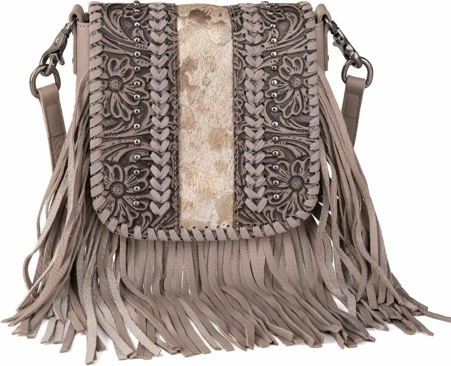 Montana West Crossbody Handbags | Montana West Fringe Purse Western Purses For Women Crossbody Bag Small Leather Cowhide Women'S Crossbody Handbags Lss-Rlc-L168Tn