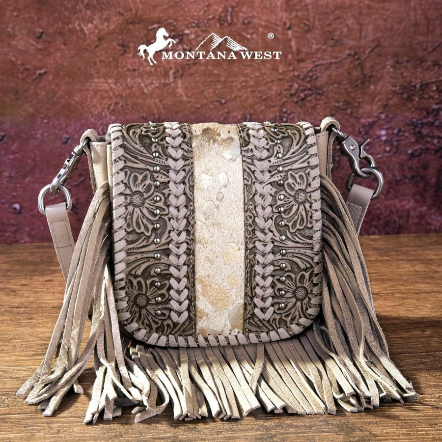 Montana West Crossbody Handbags | Montana West Fringe Purse Western Purses For Women Crossbody Bag Small Leather Cowhide Women'S Crossbody Handbags Lss-Rlc-L168Tn