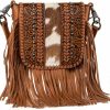 Montana West Crossbody Handbags | Montana West Fringe Purse Western Purses For Women Crossbody Bag Small Leather Cowhide Women'S Crossbody Handbags Brown Lss-Rlc-L168Br