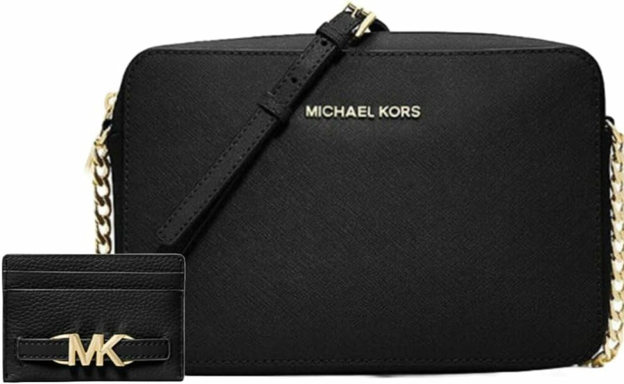 Michael Kors Crossbody Handbags | Michael Kors Jet Set East West Women Crossbody Bundle Travel Coin Pouch Or Reed Large Card Case.