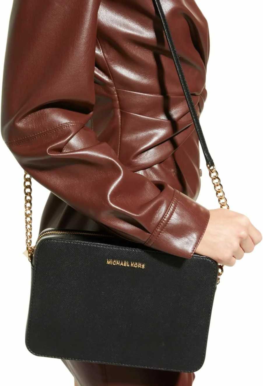 Michael Kors Crossbody Handbags | Michael Kors Jet Set East West Women Crossbody Bundle Travel Coin Pouch Or Reed Large Card Case.