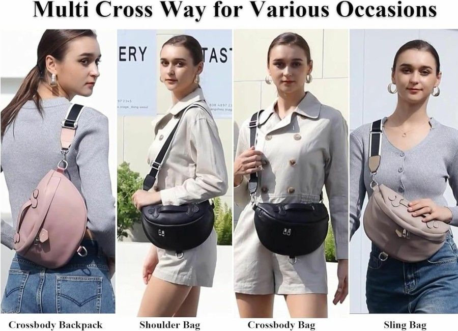 Eslcorri Crossbody Handbags | Eslcorri Crossbody Bags For Women - Fashion Sling Purse Shoulder Bag Fanny Pack Leather Causal Chest Bum Bag Cross Body Purse