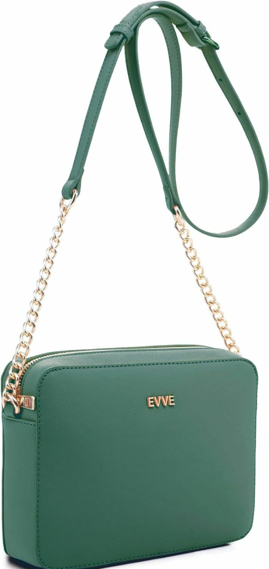 EVVE Crossbody Handbags | Evve Women'S Saffiano Crossbody Camera Bag Designer Shoulder Purse With Chain And Leather Strap