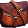 Satchel And Fable Crossbody Handbags | Satchel And Fable Handmade Women Vintage Style Genuine Brown Leather Cross Body Shoulder Bag Handmade Purse