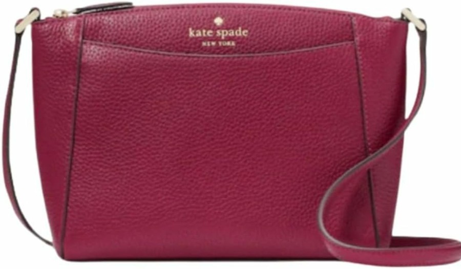 Kate Spade New York Crossbody Handbags | Kate Spade Monica Leather Crossbody (Dark Raspberry)