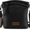 Montana West Crossbody Handbags | Montana West Multi Zip Pocket Large Crossbody Bag With Guitar Strap