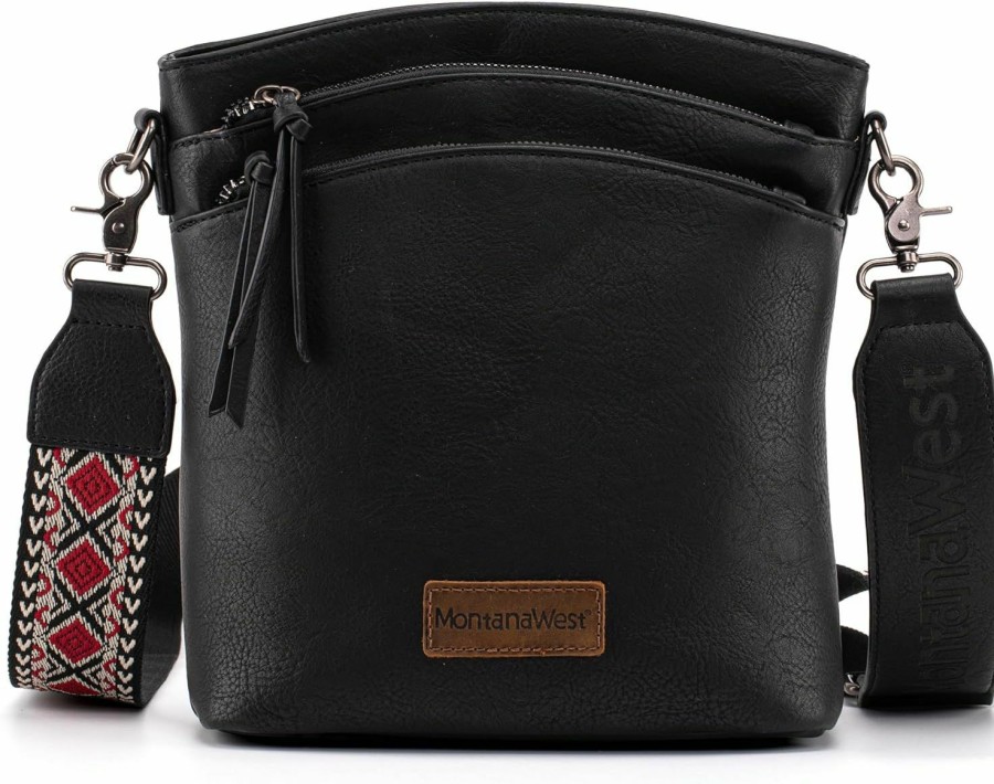 Montana West Crossbody Handbags | Montana West Multi Zip Pocket Large Crossbody Bag With Guitar Strap