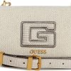 GUESS Crossbody Handbags | Guess G Status Mini Crossbody Flap, Natural/Taupe