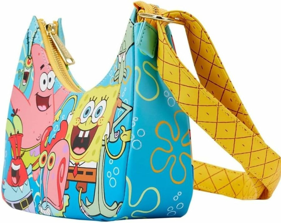 Loungefly Crossbody Handbags | Loungefly Nickelodeon Spongebob Squarepants Group Shot Crossbody Bag