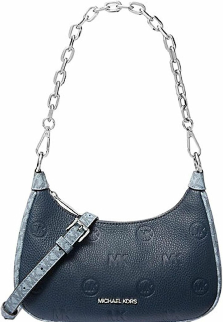 Michael Kors Crossbody Handbags | Michael Kors Cora Medium Zip Pouchette Shoulder Crossbody Bag (Navy Multi) (Navy Multi)