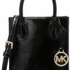 Michael Kors Crossbody Handbags | Michael Kors Mercer Extra-Small Pebbled Leather Crossbody Bag (Black/Patent)