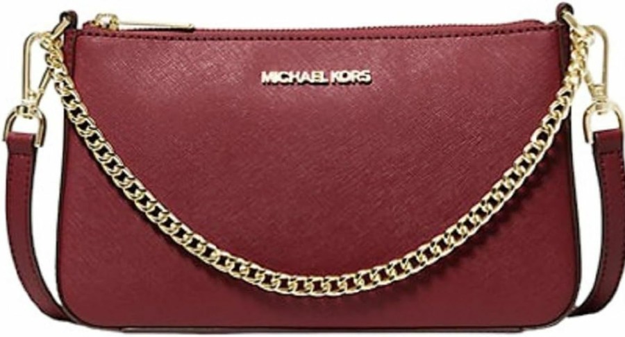 Michael Kors Crossbody Handbags | Michael Kors Jet Set Travel Pouchette Crossbody Bag Med (Dark Cherry)