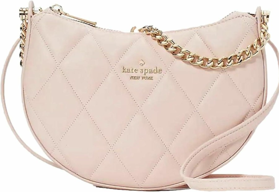 Kate Spade New York Crossbody Handbags | Kate Spade New York Women'S Carey Smooth Leather Quilted Zip Top Crossbody, Conch Pink