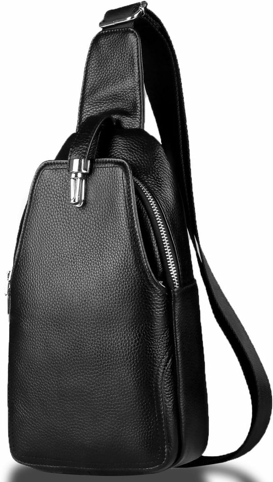 DK86 Crossbody Handbags | Dk86 Genuine Leather Sling Bag For Women Crossbody Purse Travel Chest Backpack Daypack - Black