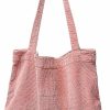 ALUWU Crossbody Handbags | Aluwu Corduroy Tote Bag For Women Canvas Shoulder Handbags Cute Large Purse