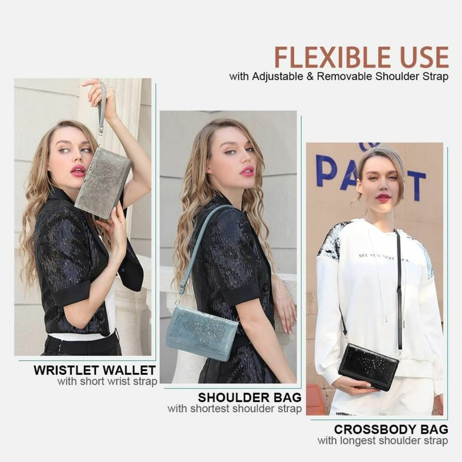 APHISON Crossbody Handbags | Aphison Crossbody Bags For Women,Wristlet Wallet Phone Purse Shoulder Handbags Multi-Function Small Rfid Clutch Card Holder